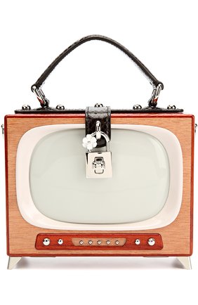Сумка Dolce Box Retro TV с отделкой из кожи змеи | Фото №1 Сумка Dolce Box Retro TV с отделкой из кожи змеи | Фото №1