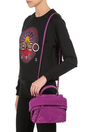 Женская замшевая сумка micro wave TOD’S фиолетовая цвета, арт. XBWAMRHG001XCG купить в ЦУМ | Фото №5 Замшевая сумка Micro Wave Tod’s фиолетовая цвета | Фото №5