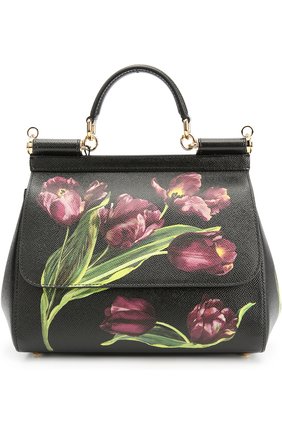 Женская сумка sicily medium с цветочным принтом DOLCE & GABBANA бордовая цвета, арт. 0116/BB6002/AC685 купить в ЦУМ | Фото №1 Сумка Sicily medium с цветочным принтом Dolce & Gabbana бордовая цвета | Фото №1