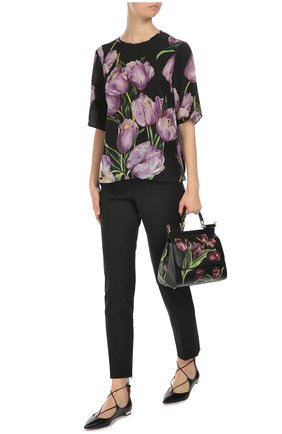 Женская сумка sicily medium с цветочным принтом DOLCE & GABBANA бордовая цвета, арт. 0116/BB6002/AC685 купить в ЦУМ | Фото №2 Сумка Sicily medium с цветочным принтом Dolce & Gabbana бордовая цвета | Фото №2