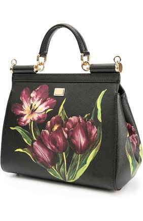 Женская сумка sicily medium с цветочным принтом DOLCE & GABBANA бордовая цвета, арт. 0116/BB6002/AC685 купить в ЦУМ | Фото №3 Сумка Sicily medium с цветочным принтом Dolce & Gabbana бордовая цвета | Фото №3
