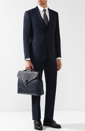 Мужской кожаный портфель с плетением intrecciato BOTTEGA VENETA темно-синего цвета по цене 228500 руб., арт. 122139/V4651 | Фото 2 Мужской кожаный портфель с плетением intrecciato BOTTEGA VENETA темно-синего цвета, арт. 122139/V4651 | Фото 2