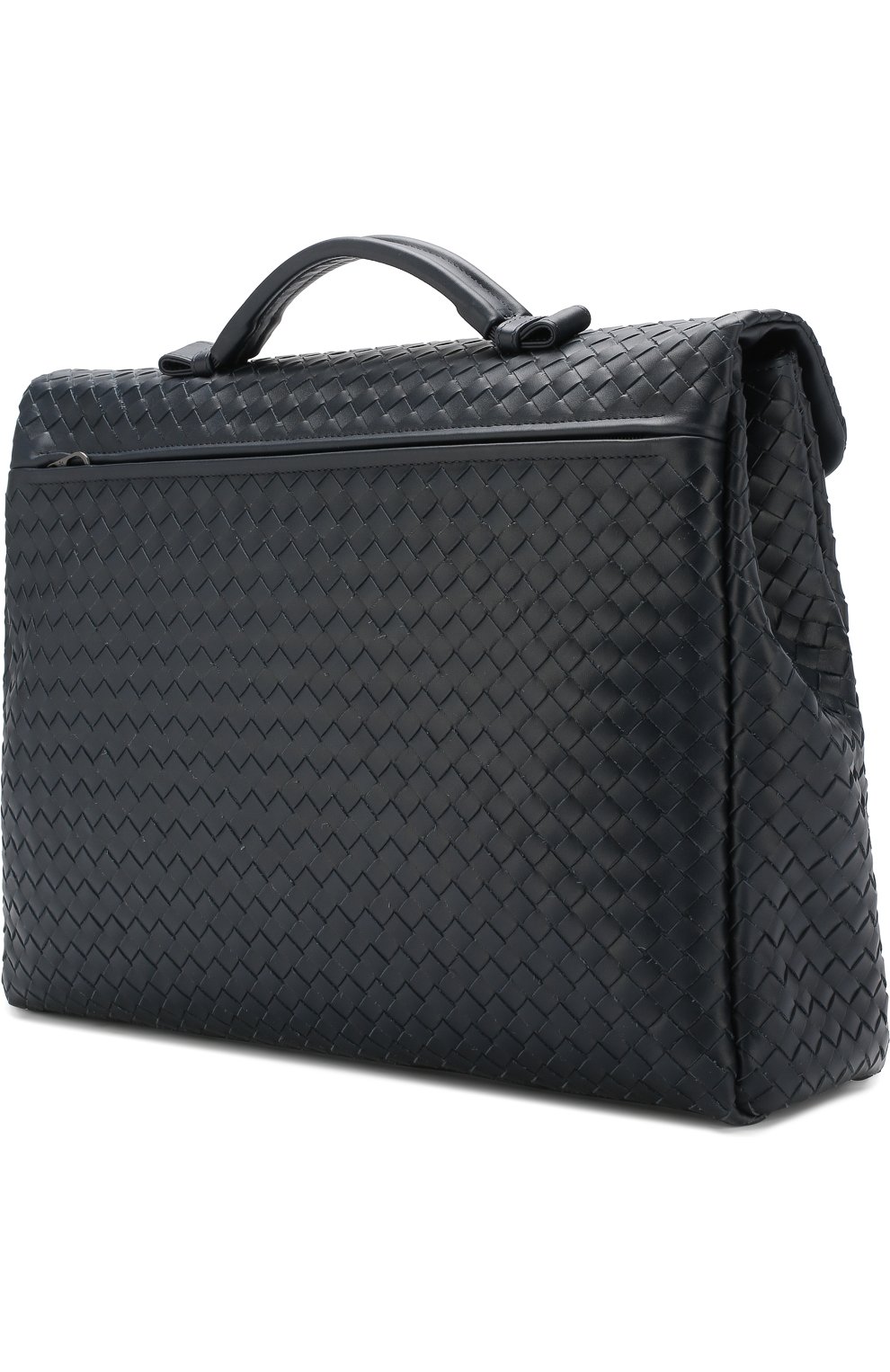 Мужской кожаный портфель с плетением intrecciato BOTTEGA VENETA темно-синего цвета по цене 228500 руб., арт. 122139/V4651 | Фото 4 Мужской кожаный портфель с плетением intrecciato BOTTEGA VENETA темно-синего цвета, арт. 122139/V4651 | Фото 4