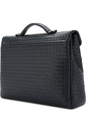Мужской кожаный портфель с плетением intrecciato BOTTEGA VENETA темно-синего цвета по цене 228500 руб., арт. 122139/V4651 | Фото 4 Мужской кожаный портфель с плетением intrecciato BOTTEGA VENETA темно-синего цвета, арт. 122139/V4651 | Фото 4