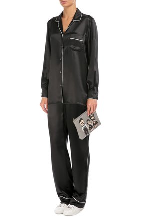 Кожаная сумка с аппликацией DG Family Dolce & Gabbana, серого цвета, арт. 0116/BI0809/AB510 в ЦУМ | Фото №2 Кожаная сумка с аппликацией DG Family Dolce & Gabbana серого цвета | Фото №2