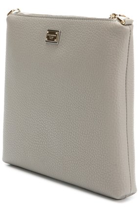Кожаная сумка с аппликацией DG Family Dolce & Gabbana, серого цвета, арт. 0116/BI0809/AB510 в ЦУМ | Фото №3 Кожаная сумка с аппликацией DG Family Dolce & Gabbana серого цвета | Фото №3