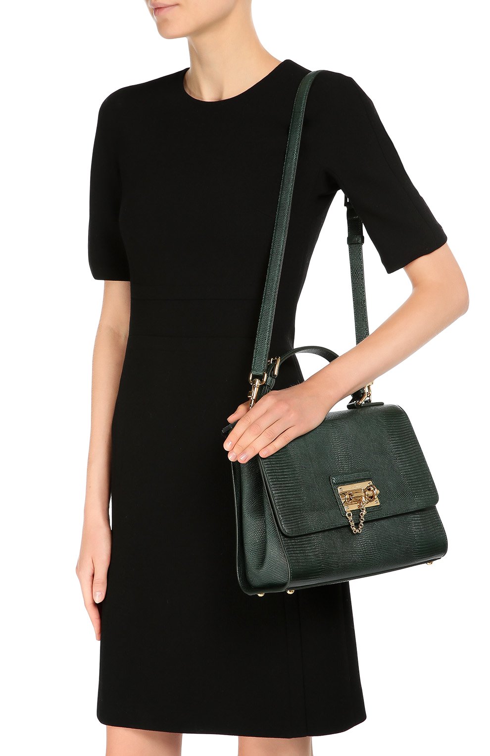 Женская сумка monica с тиснением под игуану DOLCE & GABBANA зеленая цвета, арт. 0116/BB5826/A1095 купить в ЦУМ | Фото №5 Сумка Monica с тиснением под игуану Dolce & Gabbana зеленая цвета | Фото №5