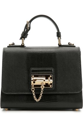Женская сумка monica small с тиснением под игуану DOLCE & GABBANA черная цвета, арт. 0116/BB5827/A1095 купить в ЦУМ | Фото №1 Сумка Monica small с тиснением под игуану Dolce & Gabbana черная цвета | Фото №1