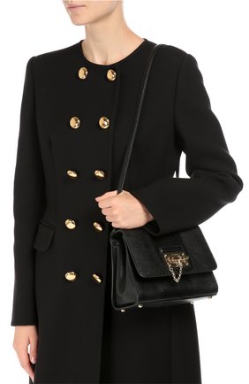 Женская сумка monica small с тиснением под игуану DOLCE & GABBANA черная цвета, арт. 0116/BB5827/A1095 купить в ЦУМ | Фото №5 Сумка Monica small с тиснением под игуану Dolce & Gabbana черная цвета | Фото №5
