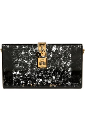 Клатч Dolce Box с кружевом Dolce & Gabbana, черного цвета, арт. 0116/BB6232/AD762 в ЦУМ | Фото №1 Клатч Dolce Box с кружевом Dolce & Gabbana черного цвета | Фото №1