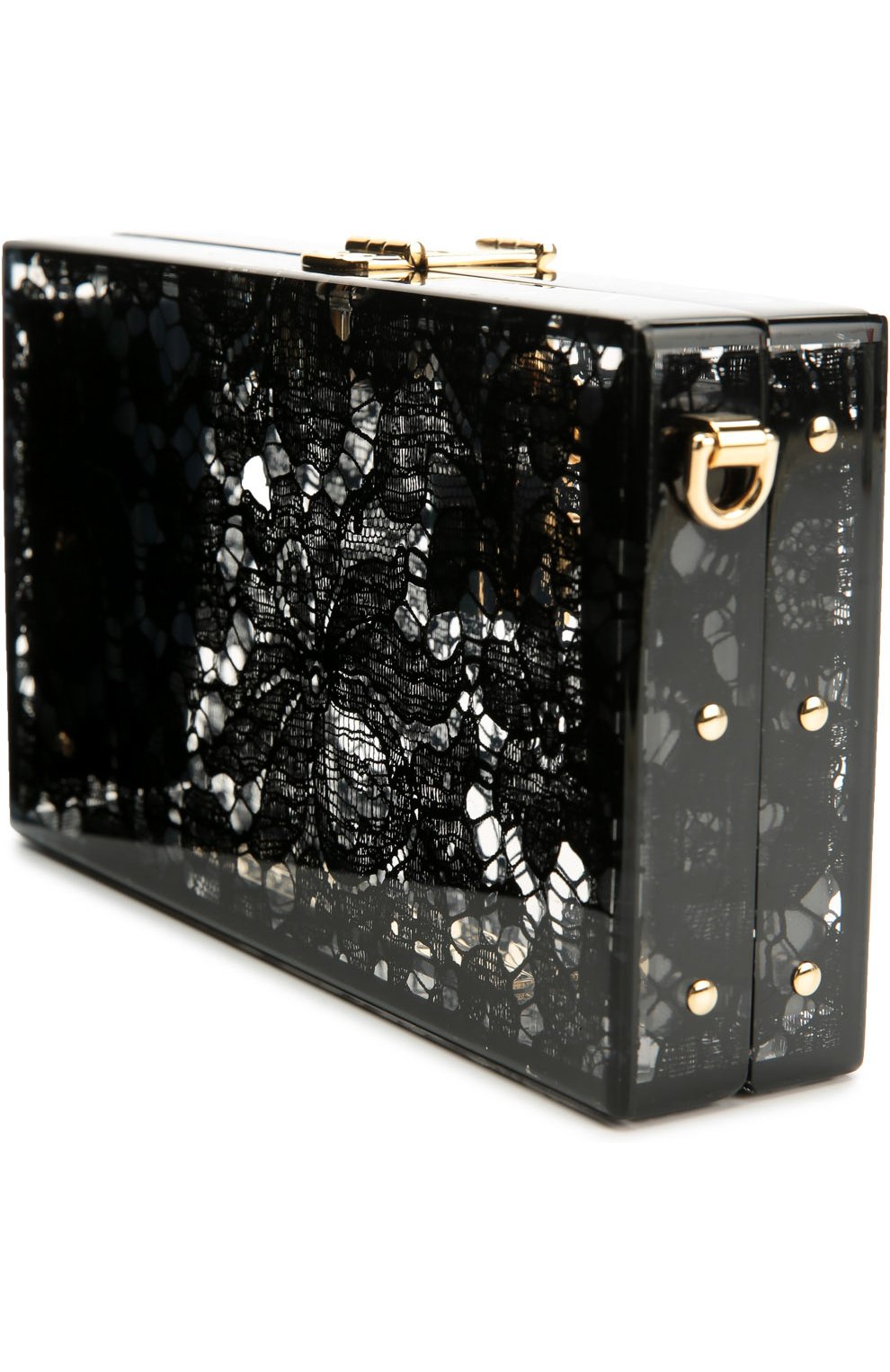 Клатч Dolce Box с кружевом Dolce & Gabbana, черного цвета, арт. 0116/BB6232/AD762 в ЦУМ | Фото №3 Клатч Dolce Box с кружевом Dolce & Gabbana черного цвета | Фото №3