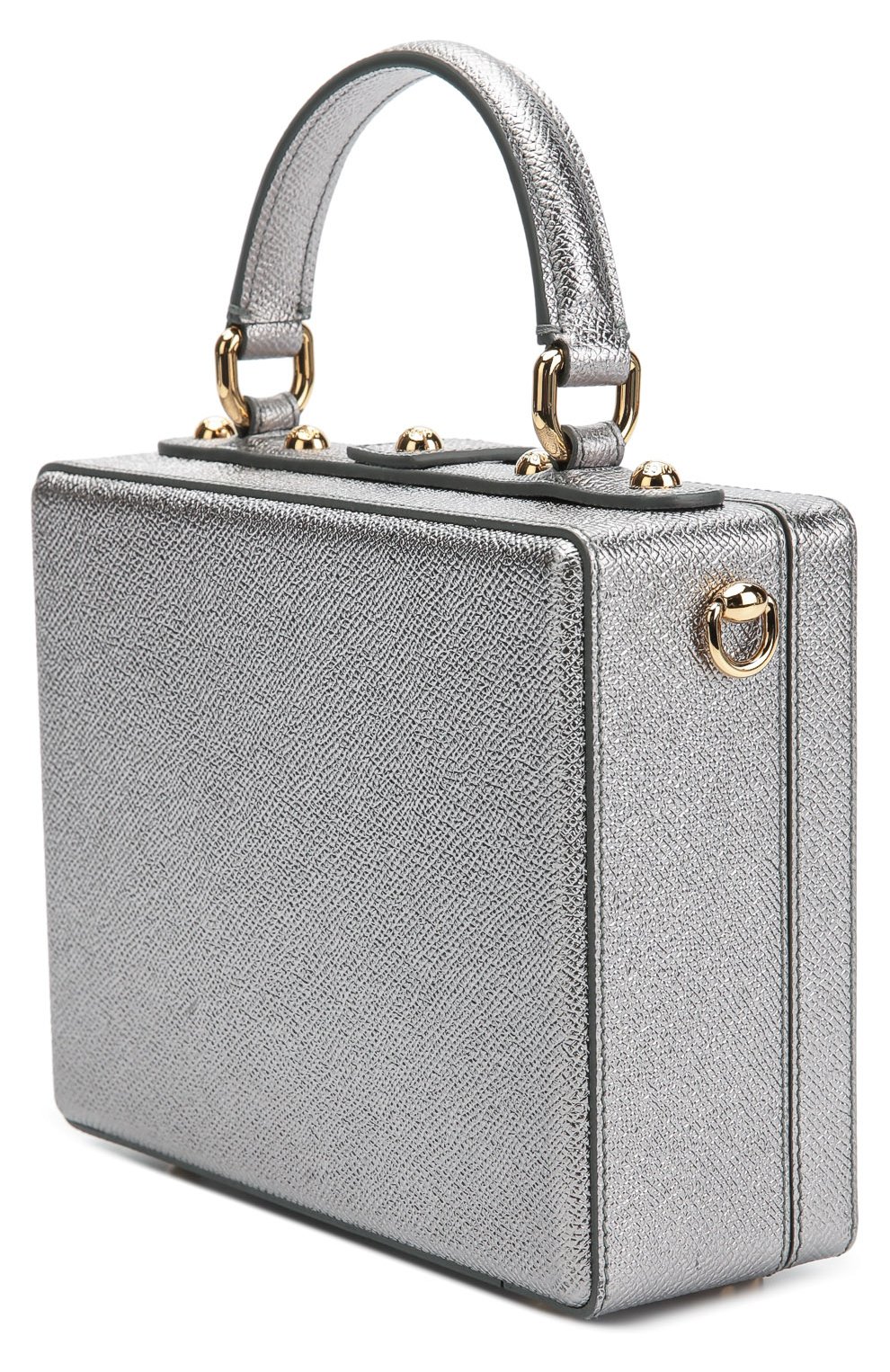 Сумка Dolce Box с аппликацией DG Family Dolce & Gabbana, серебряного цвета, арт. 0116/BB5970/AB518 в ЦУМ | Фото №3 Сумка Dolce Box с аппликацией DG Family Dolce & Gabbana серебряного цвета | Фото №3