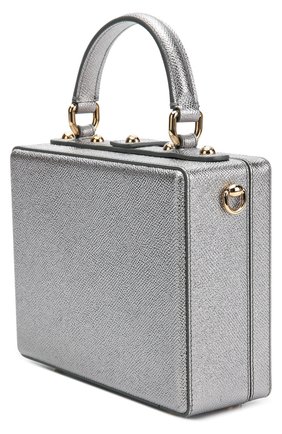 Сумка Dolce Box с аппликацией DG Family Dolce & Gabbana, серебряного цвета, арт. 0116/BB5970/AB518 в ЦУМ | Фото №3 Сумка Dolce Box с аппликацией DG Family Dolce & Gabbana серебряного цвета | Фото №3