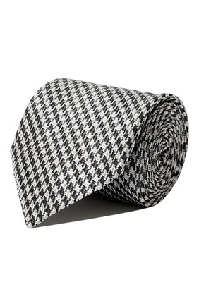 Мужской шелковый галстук с узором houndstooth BRIONI серого цвета, арт. 063I/P4488 | Фото 1 (Материал: Шелк, Текстиль)