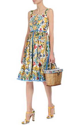 Женская плетеная сумка с отделкой из кожи с принтом DOLCE & GABBANA разноцветная цвета, арт. 0116/BB6198/AD414 купить в ЦУМ | Фото №2 Плетеная сумка с отделкой из кожи с принтом Dolce & Gabbana разноцветная цвета | Фото №2