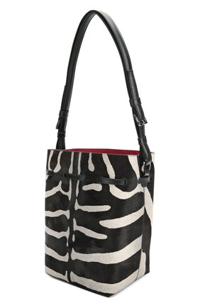 Женская сумка wave medium bucket с косметичкой TOD’S черно-белая цвета, арт. XBWAMRK2301ECR купить в ЦУМ | Фото №3 Сумка Wave medium bucket с косметичкой Tod’s черно-белая цвета | Фото №3