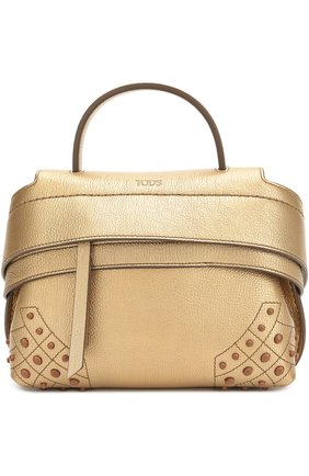 Женская сумка micro wave из металлизированной кожи TOD’S золотая цвета, арт. XBWAMRHG001FRR купить в ЦУМ | Фото №1 Сумка Micro Wave из металлизированной кожи Tod’s золотая цвета | Фото №1