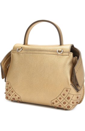 Женская сумка micro wave из металлизированной кожи TOD’S золотая цвета, арт. XBWAMRHG001FRR купить в ЦУМ | Фото №3 Сумка Micro Wave из металлизированной кожи Tod’s золотая цвета | Фото №3