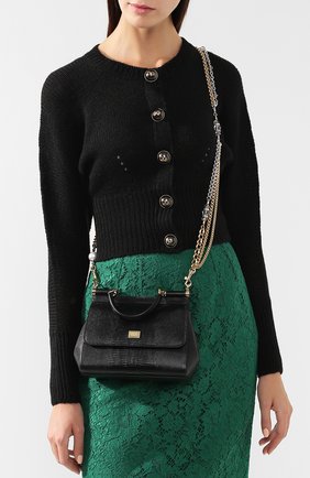 Женская сумка sicily small на цепочке с бусинами DOLCE & GABBANA черная цвета, арт. 0116/BB6003/AC538 купить в ЦУМ | Фото №5 Сумка Sicily small на цепочке с бусинами Dolce & Gabbana черная цвета | Фото №5