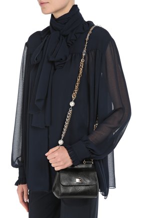 Сумка Sicily micro на цепочке с бусинами Dolce & Gabbana, черного цвета, арт. 0116/BB5999/AC538 в ЦУМ | Фото №5 Сумка Sicily micro на цепочке с бусинами Dolce & Gabbana черного цвета | Фото №5