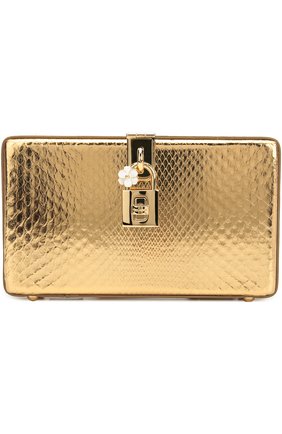 Клатч Dolce Box из металлизированной кожи питона Dolce & Gabbana, золотого цвета, арт. 0116/BB6102/A2F48 в ЦУМ | Фото №1 Клатч Dolce Box из металлизированной кожи питона Dolce & Gabbana золотого цвета | Фото №1