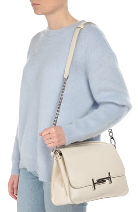 Женская сумка double t small TOD’S белая цвета, арт. XBWAMUY0200TIC купить в ЦУМ | Фото №5 Сумка Double T Small Tod’s белая цвета | Фото №5