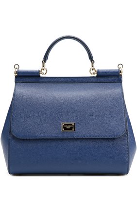 Женская сумка sicily medium new DOLCE & GABBANA синяя цвета, арт. 0116/BB6235/A1001 купить в ЦУМ | Фото №1 Сумка Sicily medium new Dolce & Gabbana синяя цвета | Фото №1