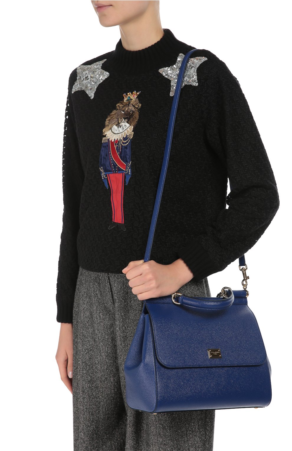 Женская сумка sicily medium new DOLCE & GABBANA синяя цвета, арт. 0116/BB6235/A1001 купить в ЦУМ | Фото №5 Сумка Sicily medium new Dolce & Gabbana синяя цвета | Фото №5