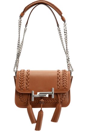 Женская сумка double t mini с плетением и кистями TOD’S светло-коричневая цвета, арт. XBWAMUJT100T0P купить в ЦУМ | Фото №1 Сумка Double T Mini с плетением и кистями Tod’s светло-коричневая цвета | Фото №1