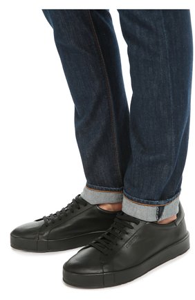 Мужские темно-синие кожаные кеды с логотипом бренда Jil Sander, арт. JI25550/MIR0` CALF купить в ЦУМ | Фото №1 Кожаные кеды с логотипом бренда Jil Sander темно-синие | Фото №1