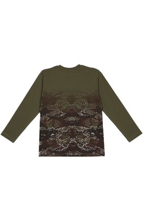 Детская хлопковый лонгслив с принтом MARCELO BURLON KIDS OF MILAN хаки цвета по цене 9880 руб., арт. B/MB/1055/0011 | Фото 2 Детская хлопковый лонгслив с принтом MARCELO BURLON KIDS OF MILAN хаки цвета, арт. B/MB/1055/0011 | Фото 2