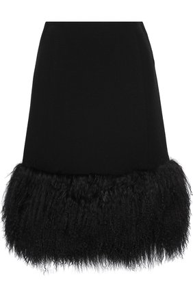Женская черная юбка-миди с меховой отделкой Sonia Rykiel, арт. 16H 16211220-32 купить в ЦУМ | Фото №1 Юбка-миди с меховой отделкой Sonia Rykiel черная | Фото №1