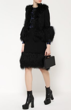 Женская черная юбка-миди с меховой отделкой Sonia Rykiel, арт. 16H 16211220-32 купить в ЦУМ | Фото №1 Юбка-миди с меховой отделкой Sonia Rykiel черная | Фото №1