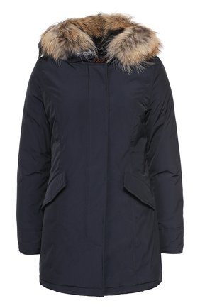 Женская серая пуховик с меховой отделкой капюшона Woolrich, арт. WWCPS2131/SM20 купить в ЦУМ | Фото №1 Пуховик с меховой отделкой капюшона Woolrich серая | Фото №1