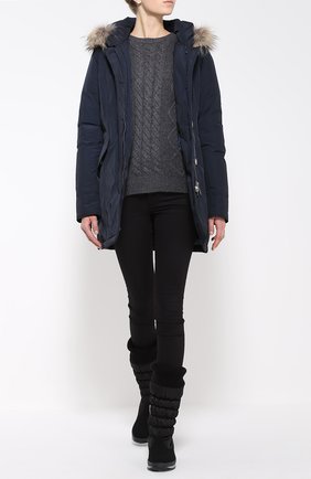 Женская серая пуховик с меховой отделкой капюшона Woolrich, арт. WWCPS2131/SM20 купить в ЦУМ | Фото №1 Пуховик с меховой отделкой капюшона Woolrich серая | Фото №1