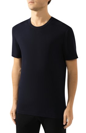 Мужская хлопковая футболка JAMES PERSE темно-синего цвета, арт. MLJ3311 | Фото 3 (Принт: Без принта; Рукава: Короткие; Длина (для топов): Стандартные; Материал внешний: Хлопок; Стили: Кэжуэл; Статус проверки: Проверена категория)
