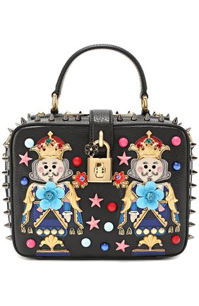 Сумка Dolce Soft с аппликациями и металлическими шипами Dolce & Gabbana, черного цвета, арт. 0116/BB5953/AE435 в ЦУМ | Фото №1 Сумка Dolce Soft с аппликациями и металлическими шипами Dolce & Gabbana черного цвета | Фото №1