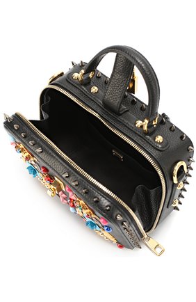 Сумка Dolce Soft с аппликациями и металлическими шипами Dolce & Gabbana, черного цвета, арт. 0116/BB5953/AE435 в ЦУМ | Фото №4 Сумка Dolce Soft с аппликациями и металлическими шипами Dolce & Gabbana черного цвета | Фото №4