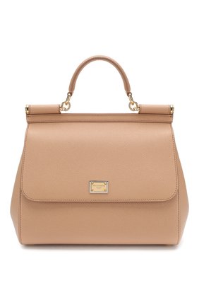 Женская сумка sicily medium new DOLCE & GABBANA бежевая цвета, арт. 0116/BB6235/A1001 купить в ЦУМ | Фото №1 Сумка Sicily medium new Dolce & Gabbana бежевая цвета | Фото №1