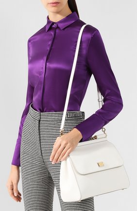 Женская сумка sicily medium new DOLCE & GABBANA белая цвета, арт. 0116/BB6235/A1001 купить в ЦУМ | Фото №5 Сумка Sicily medium new Dolce & Gabbana белая цвета | Фото №5
