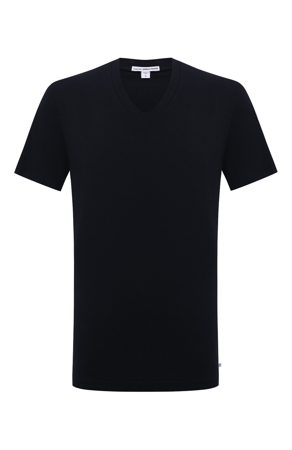 Мужская хлопковая футболка JAMES PERSE темно-синего цвета, арт. MLJ3352 | Фото 1 (Принт: Без принта; Рукава: Короткие; Длина (для топов): Стандартные; Материал внешний: Хлопок; Стили: Кэжуэл; Статус проверки: Проверена категория)