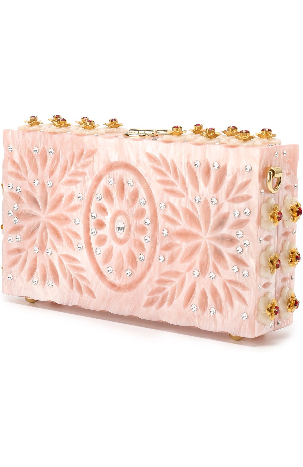 Клатч Dolce Box с отделкой кристаллами и резьбой Dolce & Gabbana, розового цвета, арт. 0116/BB6232/A8H46 в ЦУМ | Фото №3 Клатч Dolce Box с отделкой кристаллами и резьбой Dolce & Gabbana розового цвета | Фото №3