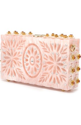 Клатч Dolce Box с отделкой кристаллами и резьбой Dolce & Gabbana, розового цвета, арт. 0116/BB6232/A8H46 в ЦУМ | Фото №3 Клатч Dolce Box с отделкой кристаллами и резьбой Dolce & Gabbana розового цвета | Фото №3