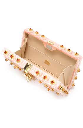 Клатч Dolce Box с отделкой кристаллами и резьбой Dolce & Gabbana, розового цвета, арт. 0116/BB6232/A8H46 в ЦУМ | Фото №4 Клатч Dolce Box с отделкой кристаллами и резьбой Dolce & Gabbana розового цвета | Фото №4