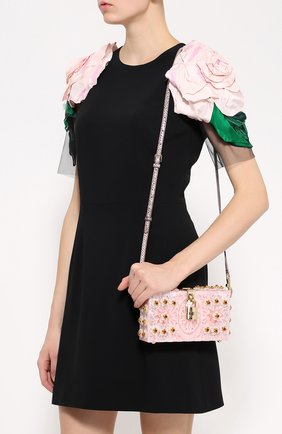 Клатч Dolce Box с отделкой кристаллами и резьбой Dolce & Gabbana, розового цвета, арт. 0116/BB6232/A8H46 в ЦУМ | Фото №5 Клатч Dolce Box с отделкой кристаллами и резьбой Dolce & Gabbana розового цвета | Фото №5