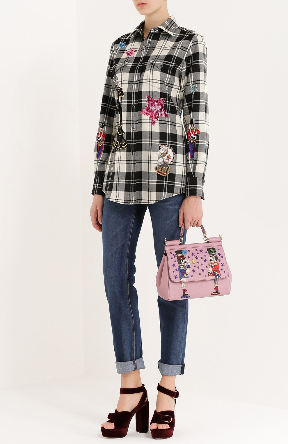 Женская сумка sicily medium с аппликациями DOLCE & GABBANA розовая цвета, арт. 0116/BB6002/AE433 купить в ЦУМ | Фото №2 Сумка Sicily medium с аппликациями Dolce & Gabbana розовая цвета | Фото №2