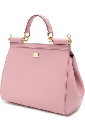 Женская сумка sicily medium с аппликациями DOLCE & GABBANA розовая цвета, арт. 0116/BB6002/AE433 купить в ЦУМ | Фото №3 Сумка Sicily medium с аппликациями Dolce & Gabbana розовая цвета | Фото №3