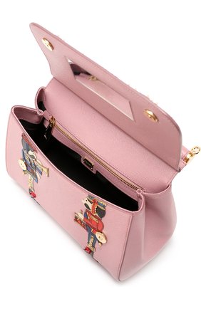 Женская сумка sicily medium с аппликациями DOLCE & GABBANA розовая цвета, арт. 0116/BB6002/AE433 купить в ЦУМ | Фото №4 Сумка Sicily medium с аппликациями Dolce & Gabbana розовая цвета | Фото №4
