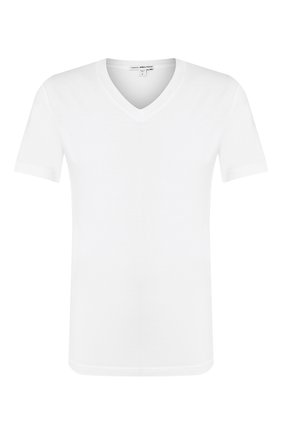 Мужская хлопковая футболка JAMES PERSE белого цвета, арт. MLJ3352 | Фото 1 (Материал внешний: Хлопок; Длина (для топов): Стандартные; Принт: Без принта; Рукава: Короткие; Стили: Кэжуэл; Статус проверки: Проверена категория)
