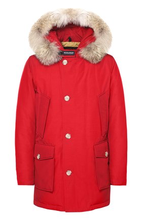 Мужская красная пуховая парка с меховой отделкой капюшона Woolrich, арт. W0CPS1674/CN01 купить в ЦУМ | Фото №1 Пуховая парка с меховой отделкой капюшона Woolrich красная | Фото №1